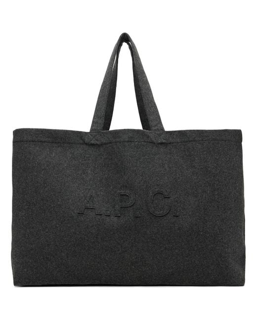 A.P.C. Black Trapèze Shopping Tote