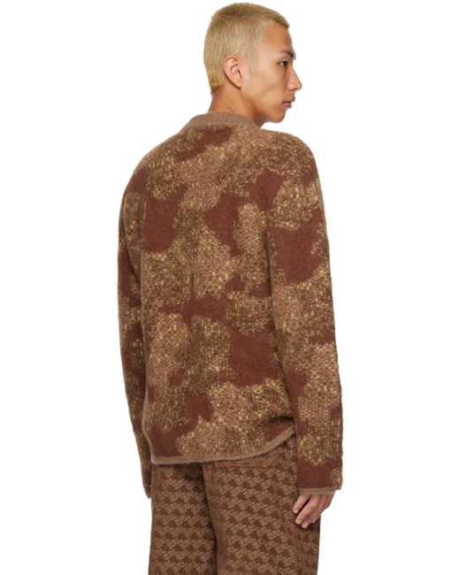 ERL Brown Jacquard Sweater for men