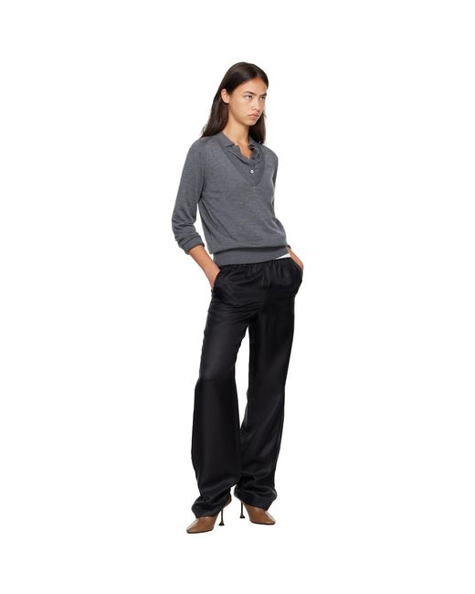 Loulou de Saison Black Alera Lds Silk Twill Trousers