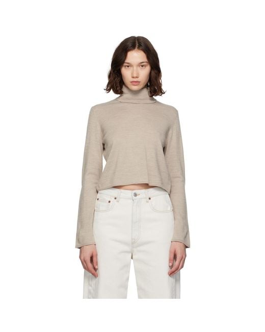 MM6 by Maison Margiela Natural Taupe Knitted Turtleneck