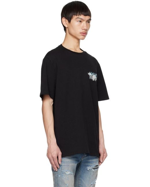 Amiri Black Floral And Logo-print Cotton T-shirt for men