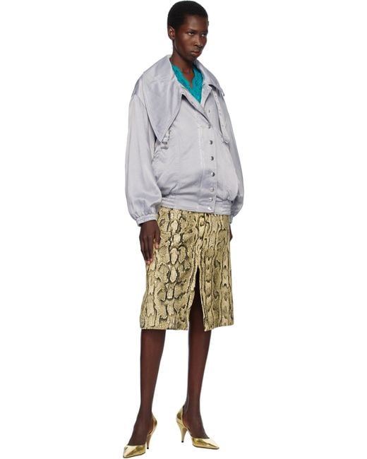 Dries Van Noten ブルー ツイル ボンバージャケット Gray