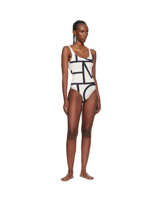 Totême  Black Off- Monogram One-Piece Swimsuit