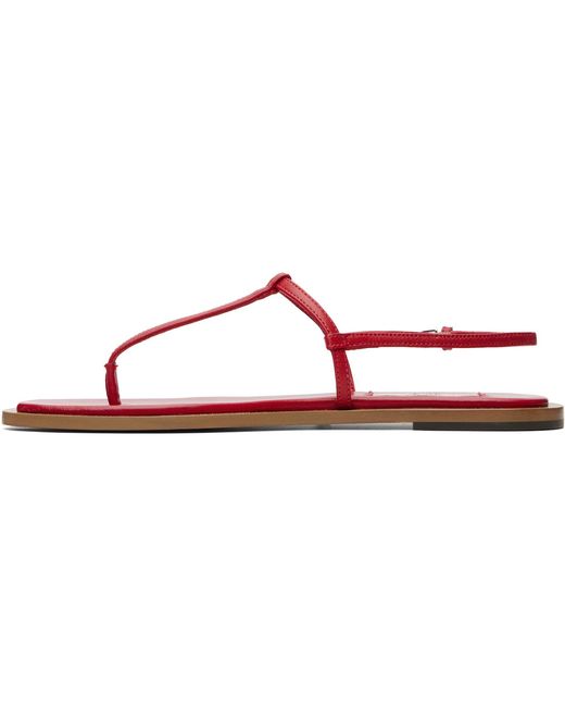 Totême  Red T-Strap Nappa Sandals