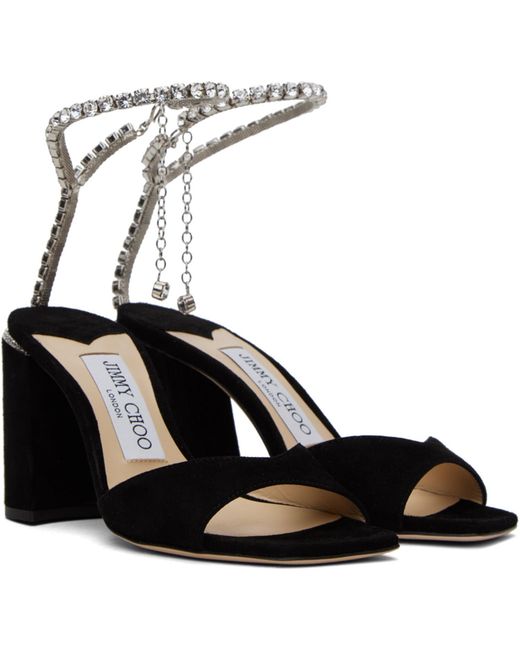Jimmy Choo Black Saeda 85 Heeled Sandals
