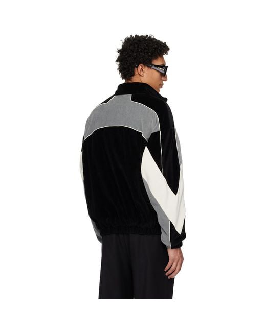 Amiri Black Oversized Panel Track Jacket for men