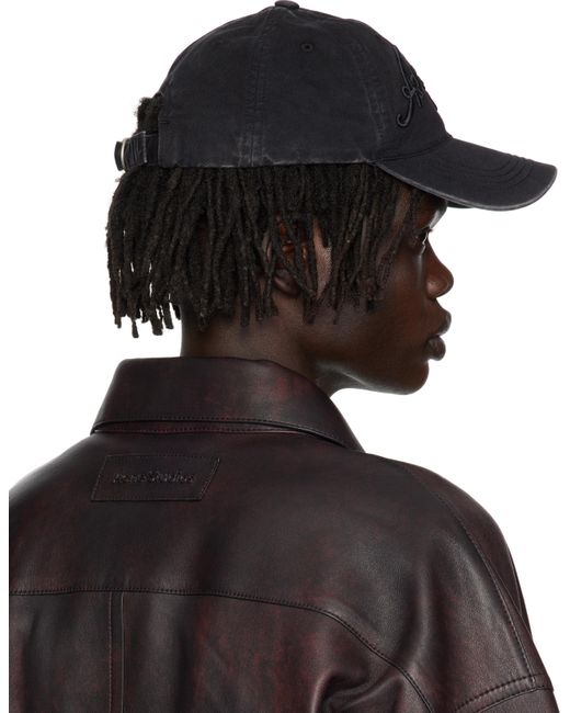 Acne Studios メンズ ブラック ロゴ キャップの通販はau PAY