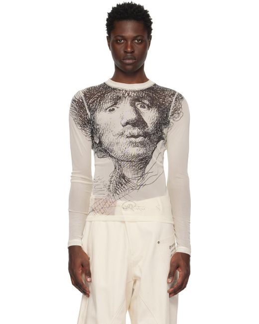JW Anderson Off white Sheer Long Sleeve T shirt in Black for Men Lyst UK