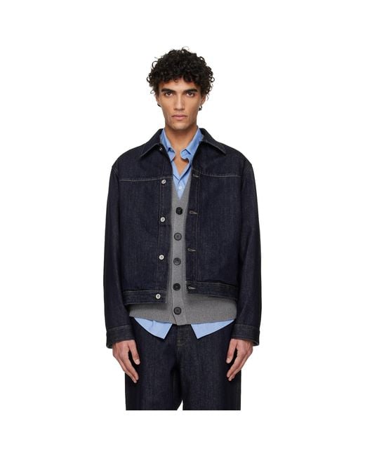 Jil Sander Blue Blouson Jacket for men