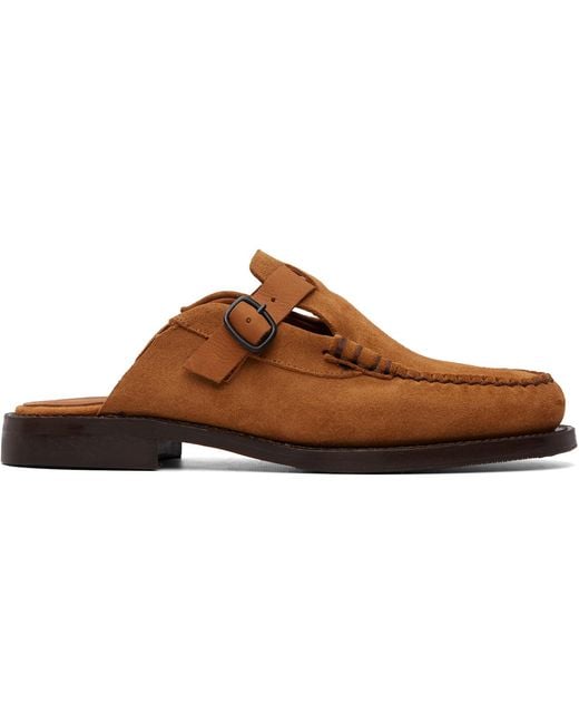 Hereu Brown Tan Barraca Suede Vibram Loafers for men