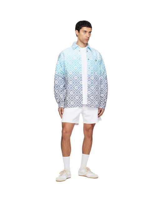 Casablanca Blue Monogram Gradient Jacquard Jacket for men