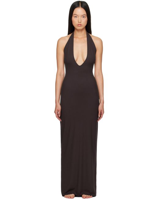 navy blue dress for baby girl SIR - Ruby Open Back Gown - Light Tan