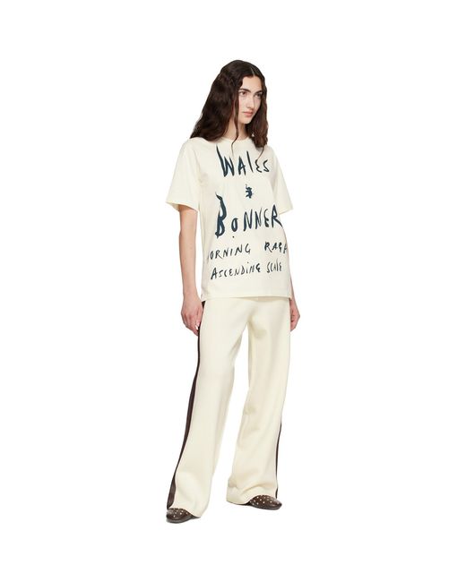 Wales Bonner Natural Off- Tide Viscose Poly Knit Track Pants
