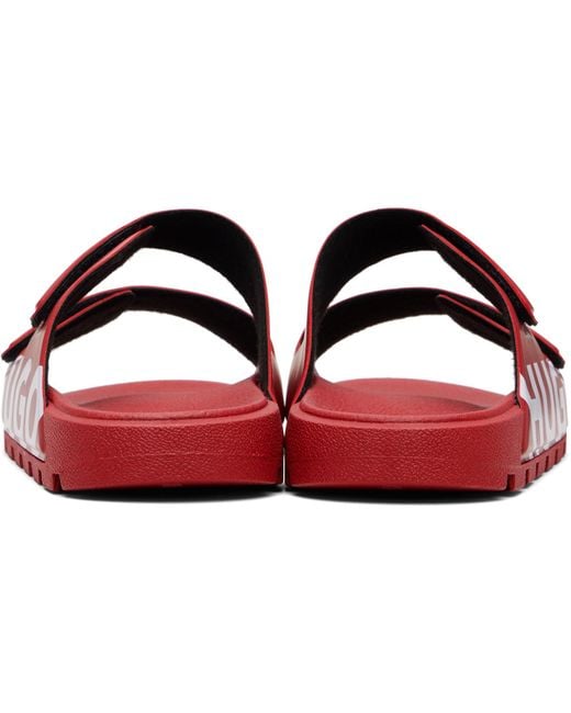 HUGO Red Double-Touch Closure Straps Logo Sandals for men