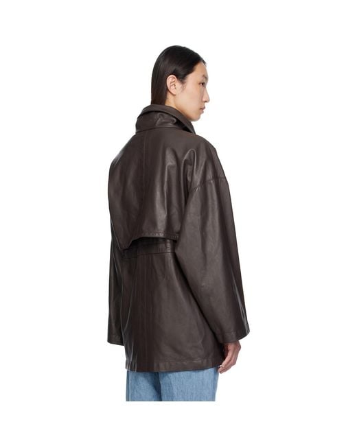 The Row Black Herbie Leather Jacket