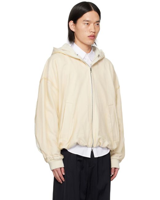 Wooyoungmi Natural Off- Overlay Hoodie for men