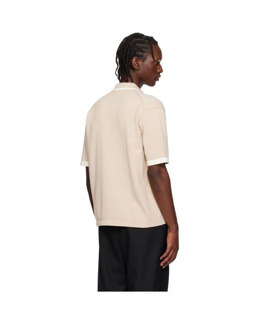 Maison Kitsuné Black Cotton Knitted Comfort Polo for men