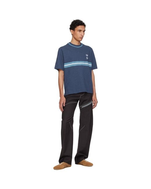 Craig Green Blue Fred Perry Edition 'Half And Half' T-Shirt for men