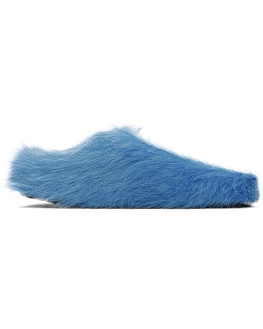 Marni Black Blue Fussbett Sabot Loafers for men