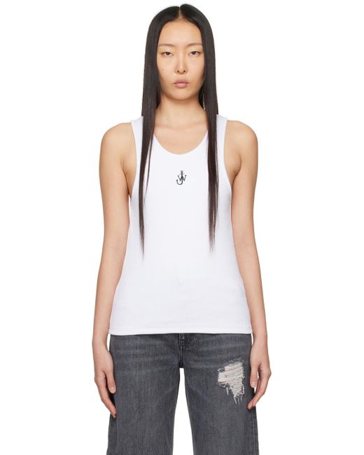 J.W. Anderson White Embroidered Tank Top