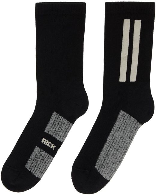 Rick Owens Black & Off-white Glitter Socks for men