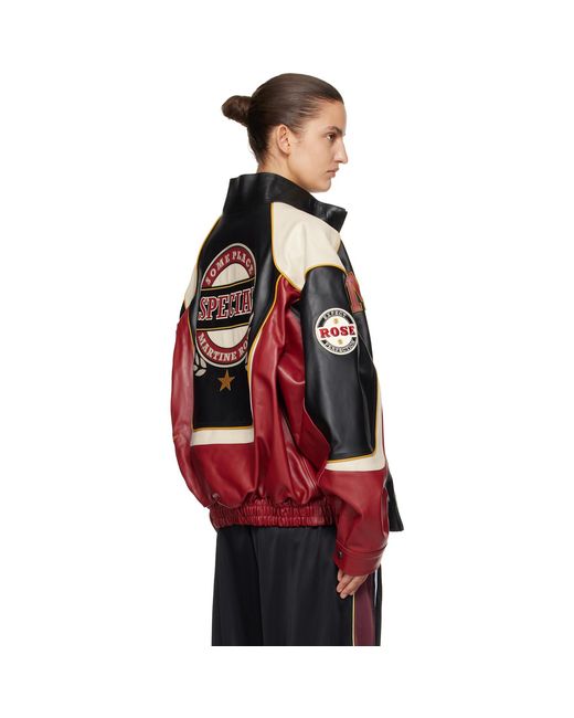 Martine Rose Multicolor Superbowl Leather Jacket