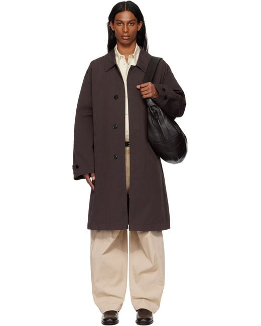 Lemaire Black Car Coat for men