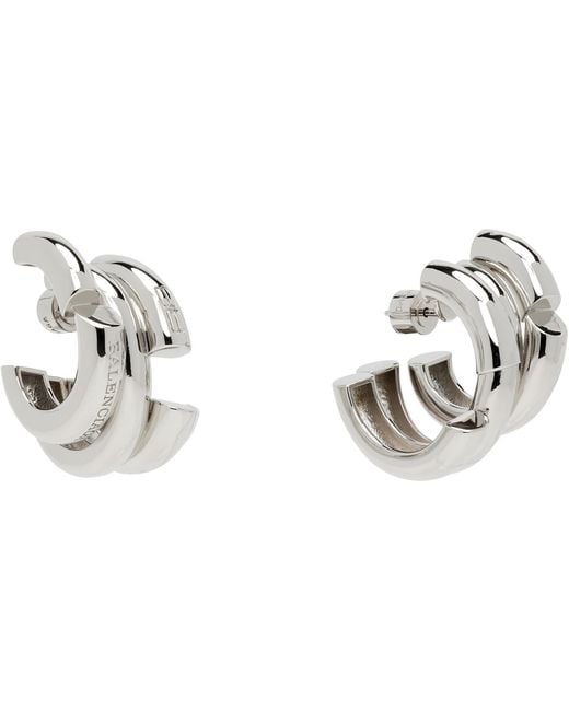 Balenciaga Metallic Saint-Germain Hoop Earrings