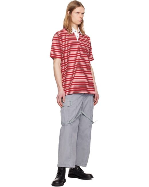 MASTERMIND WORLD Red Stripe Ss Rugby Polo for men