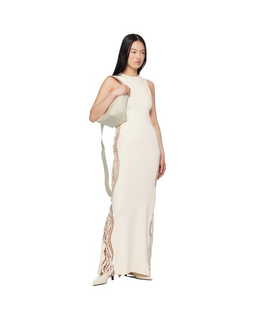 Jil Sander Black Off- Lace Panel Maxi Dress