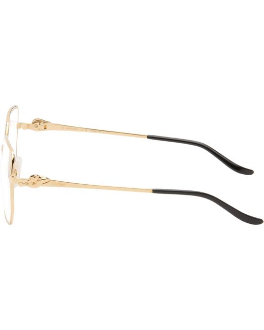 Cartier Black 'Panthère De Squared Glasses