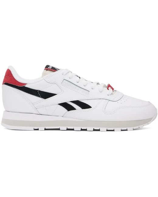 Reebok White & Black Classic Leather Sneakers for men