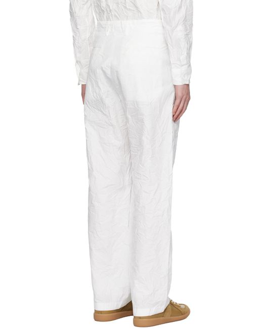 Pantalon finx blanc Auralee pour homme en coloris White