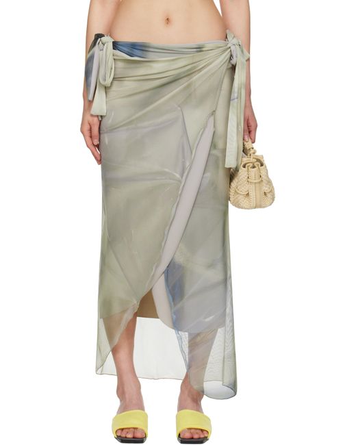 Jupe Longue De Style Malong Drapée Verte À Motif De Bâches Serapis en coloris Multicolor