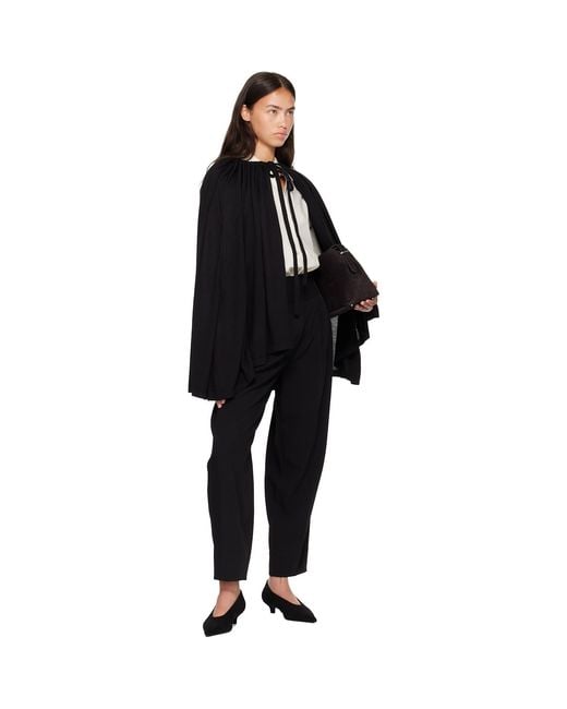 Totême  Black Drawstring Cape