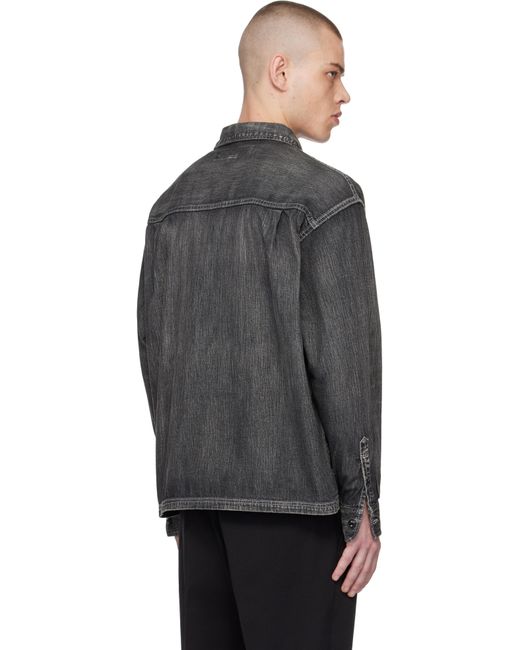 T*L様 NEIGHBORHOOD WASHED DENIM SHIRT LS Black Washed Denim LS Shirt by Neighborhood on Sale