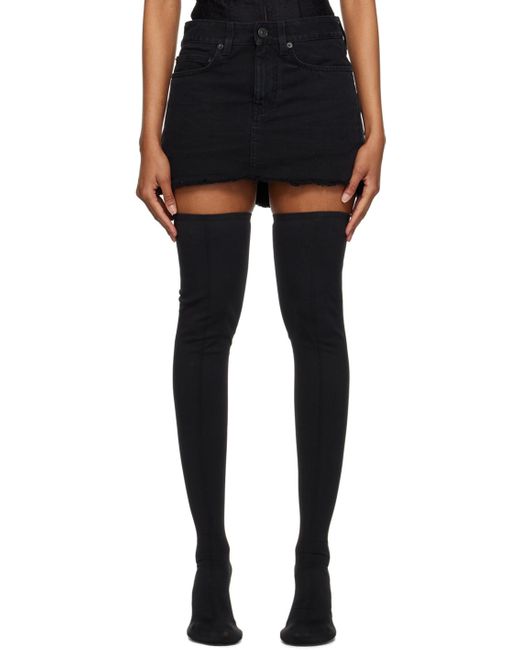 Balenciaga Black Cut-off Mini Skirt