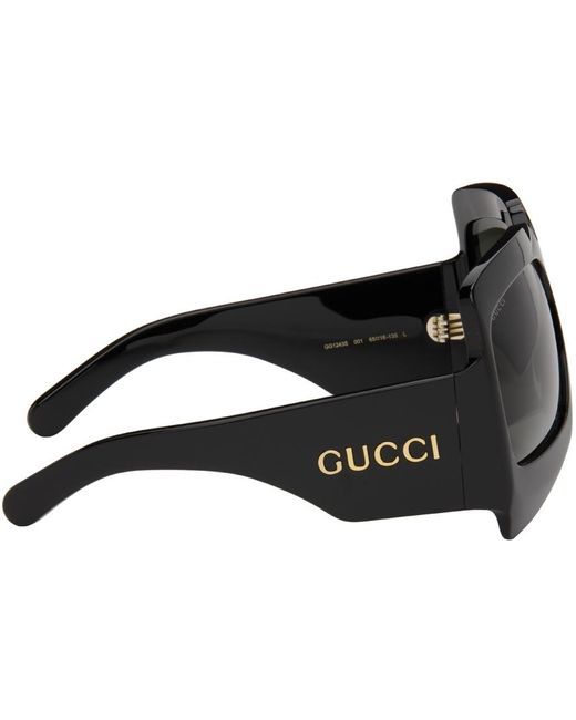 Lunettes de soleil surdimensionnées noires Gucci pour homme en coloris Black