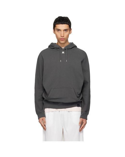Courreges Black Oversized Hoodie for men