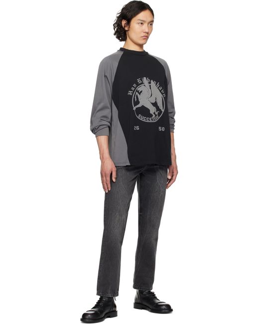 メンズ Han Kjobenhavn ブラック 'Successor' プリント 長袖Tシャツ Black