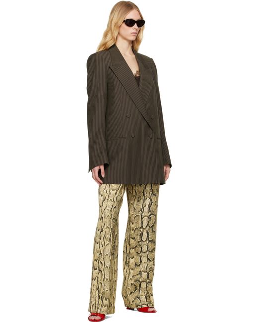 Dries Van Noten ベージュ ジャカード トラウザーズ Multicolor