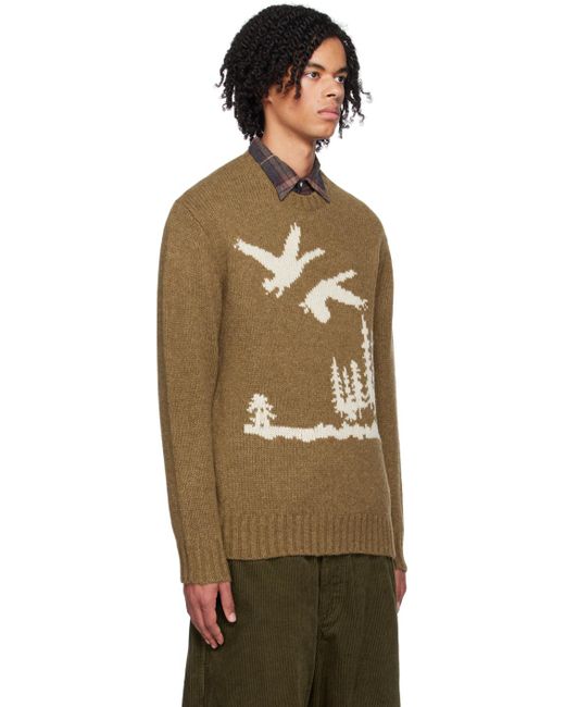 Beams Plus Multicolor Intarsia Sweater for men