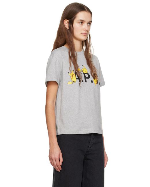 A.P.C. Black . Gray Pikachu T-shirt
