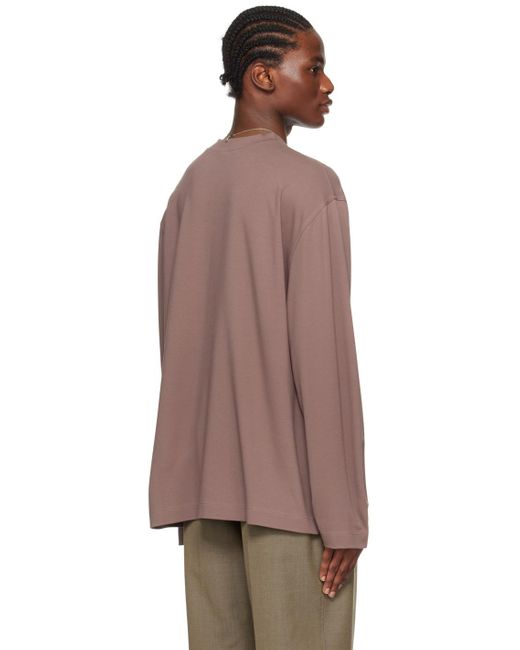 Lemaire Brown Taupe Dropped Shoulder Sweatshirt for men