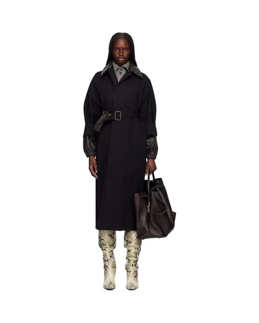 Bottega Veneta Black Cotton Trench Coat