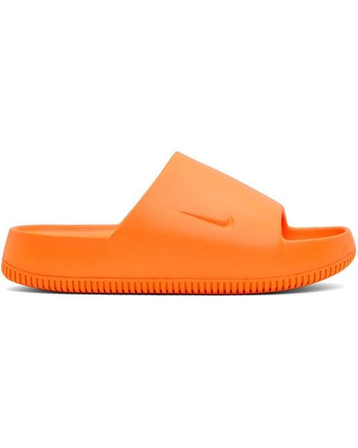 Nike Black Orange Calm Slides for men