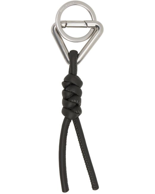 Bottega Veneta Black Triangle Key Ring Keychain for men