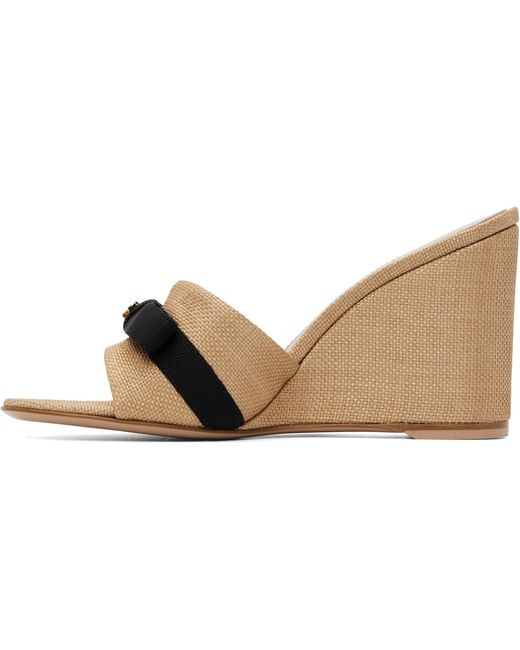 Gianvito Rossi Black Minou Wedge Heeled Sandals
