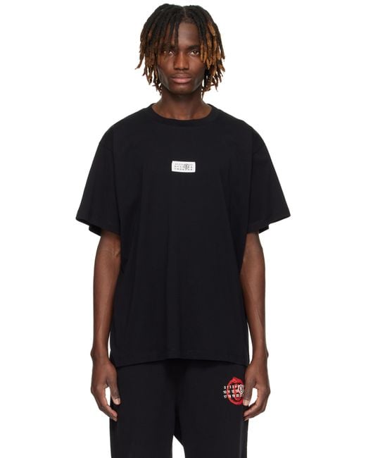 メンズ MM6 by Maison Martin Margiela ブラック Numeric Signature Tシャツ Black