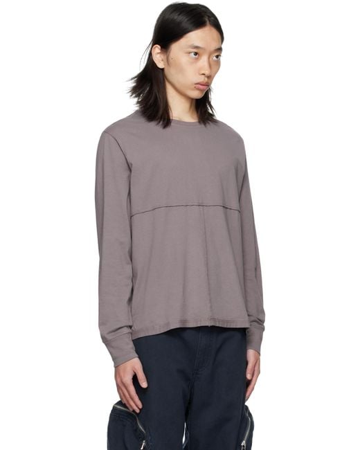Eckhaus Latta Purple Lapped Long Sleeve T-shirt for men